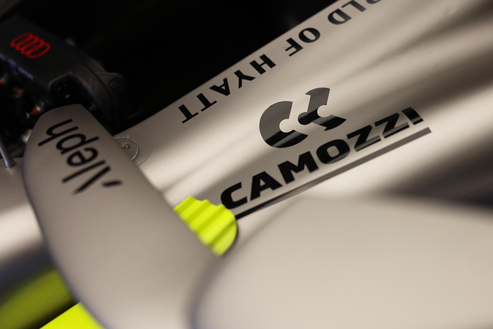 Camozzi logo on Formula 1 sidepod